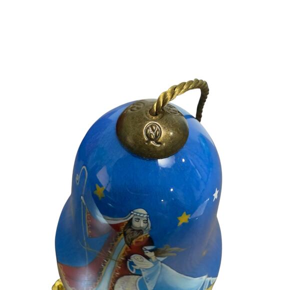 Ne Qwa Art Reverse Handpainted Blown Glass Ornament Jesus Mary Joseph Holy Night - Picture 10 of 16